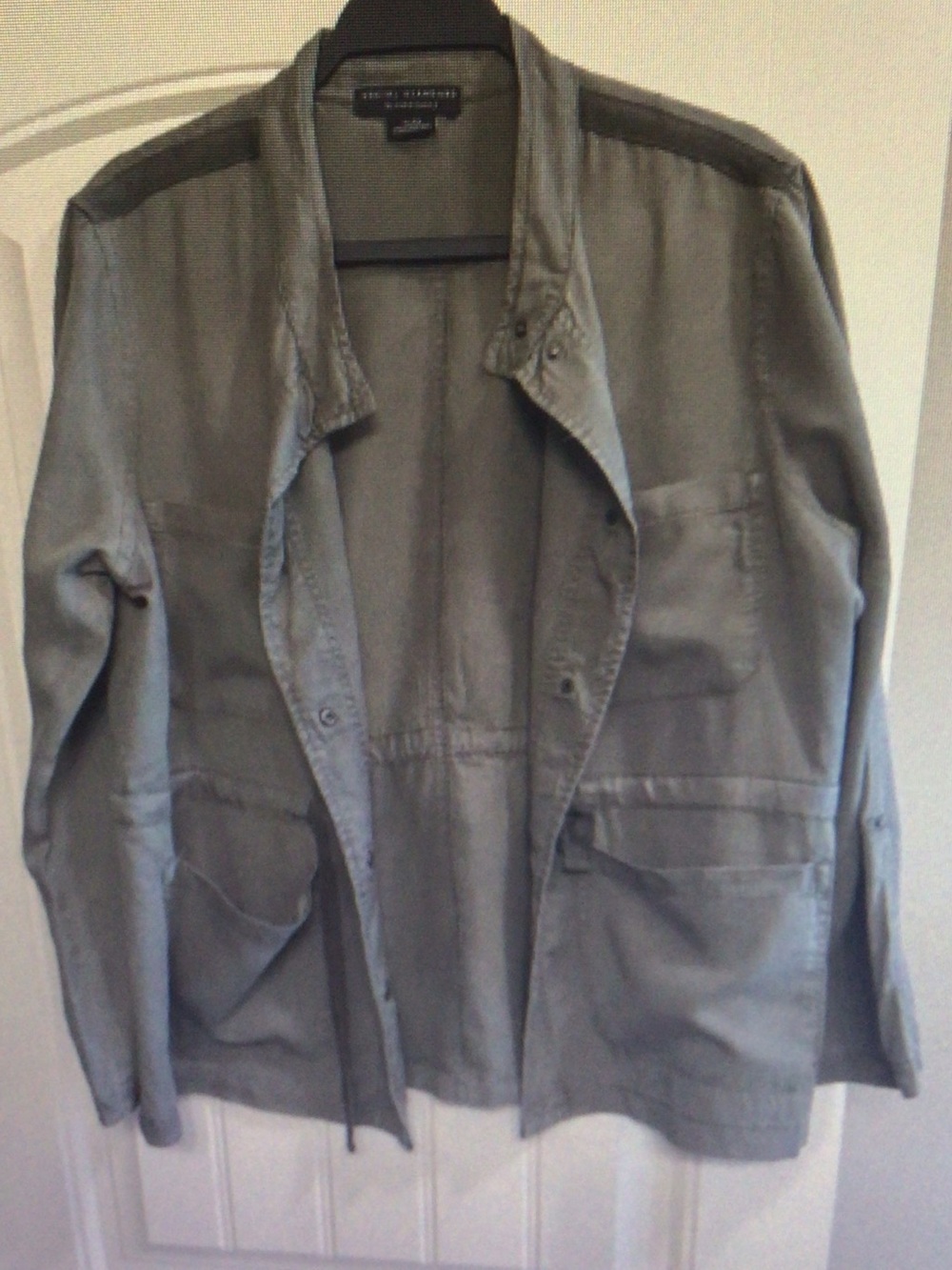 Relaxed Olive Utility Jacket with Patch Pockets